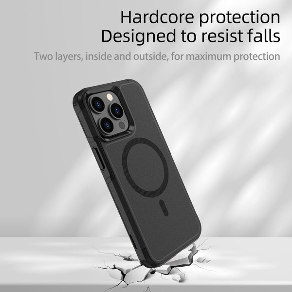 MagSafe Case For Apple iPhone 13 Shockproof Heavy Duty Rugged Magnetic Cover - Black