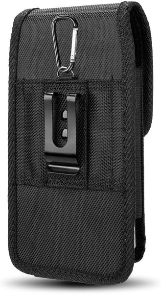 Cell Phone Pouch Nylon Holster Case with Belt Clip Cover Compatible with iPhone 14/13/12/Pro/11, Pro, Pro Max, SE2 7 8+ X, Samsung Galaxy S20 FE S10+ S9 A51 A01 Google Pixel 5/ Moto/LG - Large