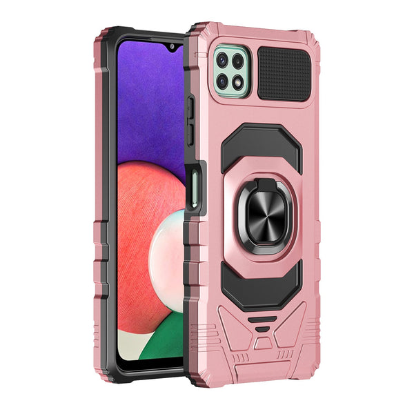 ring kickstand hyhrid phone case for boost celero 5g - rose gold - www.coverlabusa.com