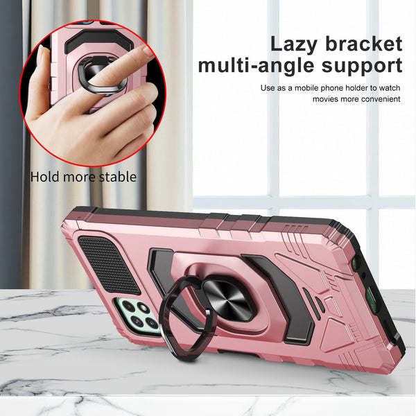 ring kickstand hyhrid phone case for boost celero 5g - rose gold - www.coverlabusa.com