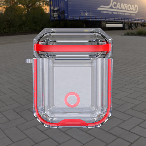 apple airpods 1&2 clear crystal case - red- www.coverlabusa.com