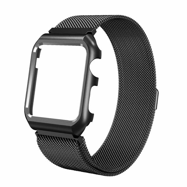 Stainless Steel Mesh Milanese Loop Compatible for Apple Watch Band with Case 42mm, Adjustable Magnetic Closure Replacement Wristband iWatch Band for Apple Watch Series 3 2 1 - Black