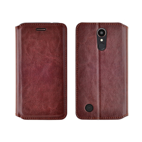 LG K20 V Case, K20 Plus leather wallet case - brown - www.coverlabusa.com