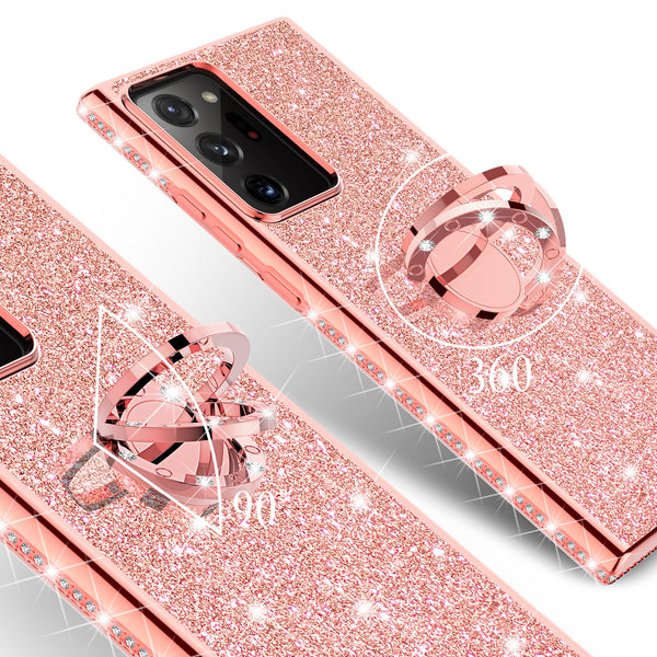 samsung galaxy a71 5g glitter bling fashion case - rose gold - www.coverlabusa.com