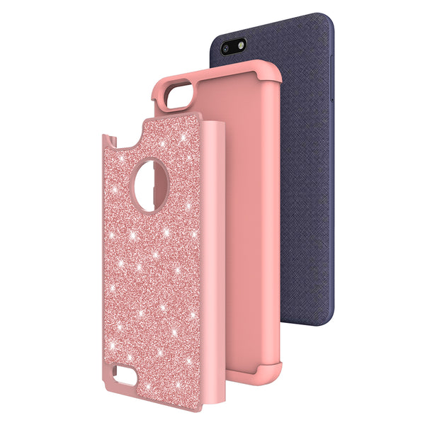 ZTE Blade X Glitter Hybrid Case - Rose Gold - www.coverlabusa.com