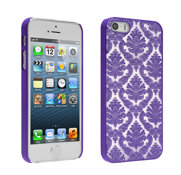 iPhone SE Case | iPhone 5S/5 damask-purple- www.coverlabusa.com
