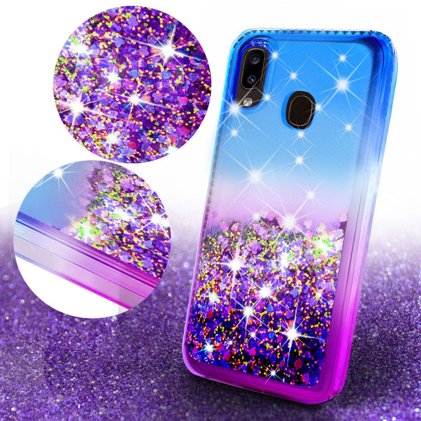 glitter phone case for alcatel 3v (2019) - blue/purple gradient - www.coverlabusa.com