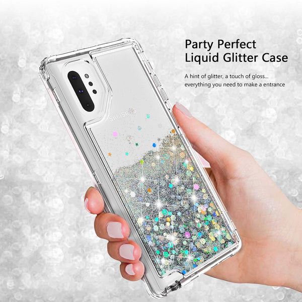 hard clear glitter phone case for samsung galaxy note 10 - clear - www.coverlabusa.com 