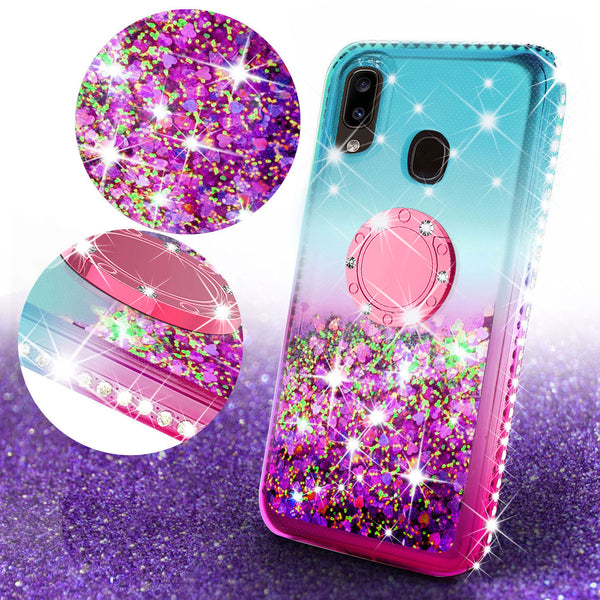 glitter phone case for samsung galaxy a20 - teal/pink gradient - www.coverlabusa.com