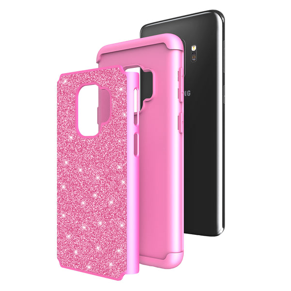 Samsung Galaxy S9 Glitter Hybrid Case - Hot Pink - www.coverlabusa.com