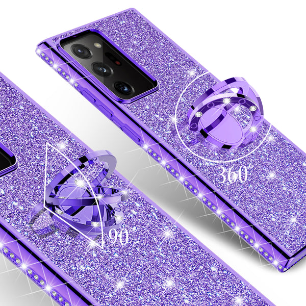 samsung galaxy a71 5g glitter bling fashion case - purple - www.coverlabusa.com
