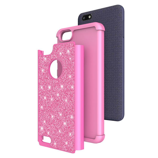 ZTE Blade X Glitter Hybrid Case - Hot Pink - www.coverlabusa.com