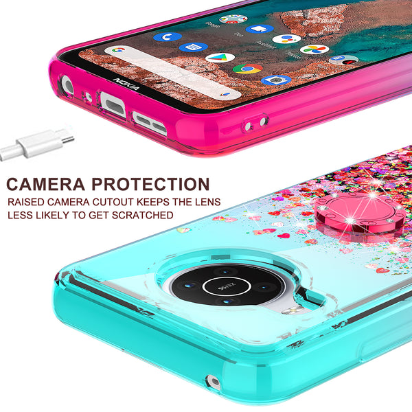 glitter phone case for nokia x100 - teal/pink gradient - www.coverlabusa.com