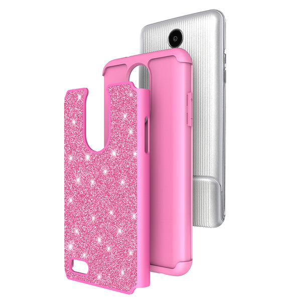 LG Aristo 2 Glitter Hybrid Case - Hot Pink - www.coverlabusa.com