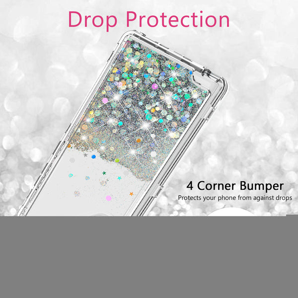 hard clear glitter phone case for samsung galaxy note 10 plus - clear - www.coverlabusa.com 