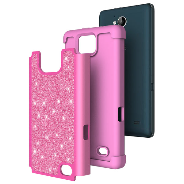 ZTE Majesty Pro Glitter Hybrid Case - Hot Pink - www.coverlabusa.com