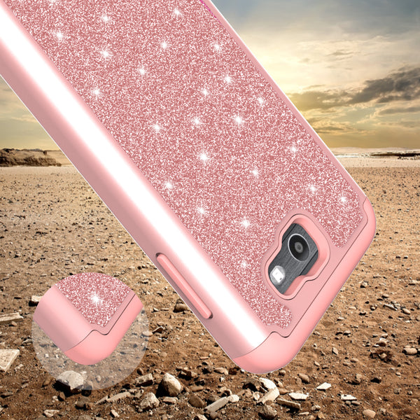 Samsung Galaxy J7 2017 Glitter Hybrid Case - Rose Gold - www.coverlabusa.com