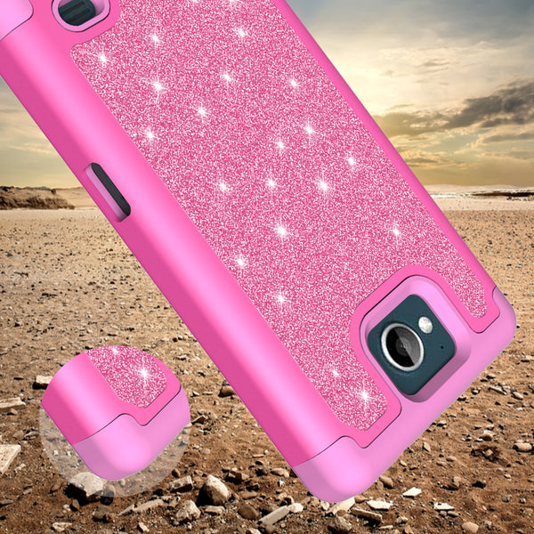 ZTE Majesty Pro Glitter Hybrid Case - Hot Pink - www.coverlabusa.com