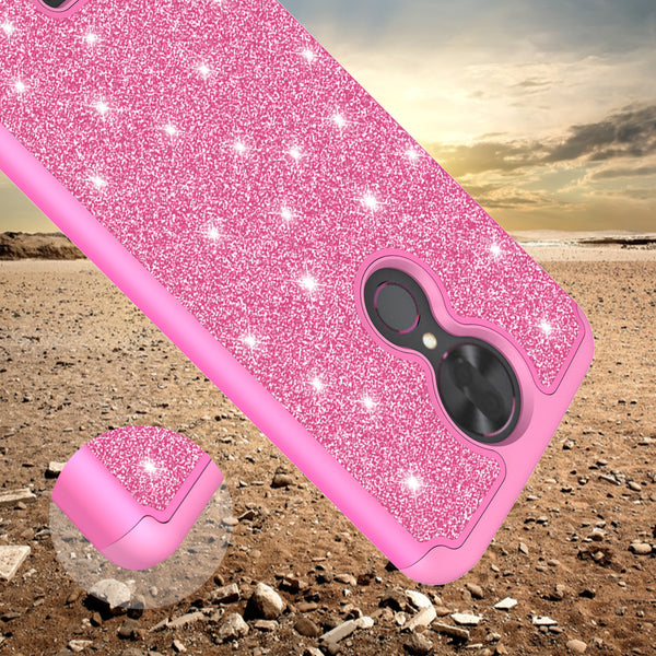 Coolpad REVVL Plus Glitter Hybrid Case - Hot Pink - www.coverlabusa.com