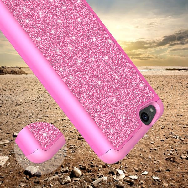 ZTE Tempo X Glitter Hybrid Case - Hot Pink - www.coverlabusa.com