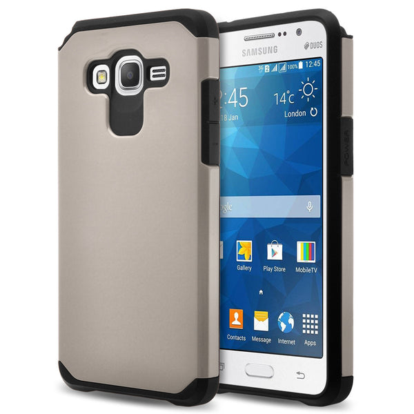 Galaxy Go Case, Samsung Grand Prime Hybrid Case Cover - Silver - www.coverlabusa.com 