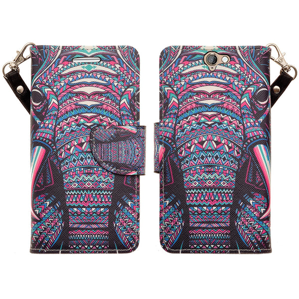 HTC One A9 leather wallet case - tribal elephant - www.coverlabusa.com