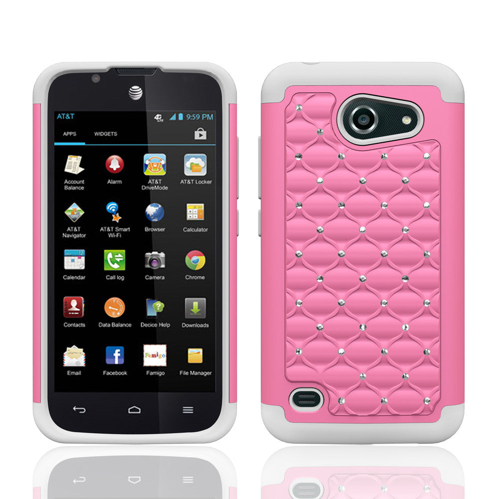 Huawei Fusion3 Rhinestone Case - pink/white - www.coverlabusa.com