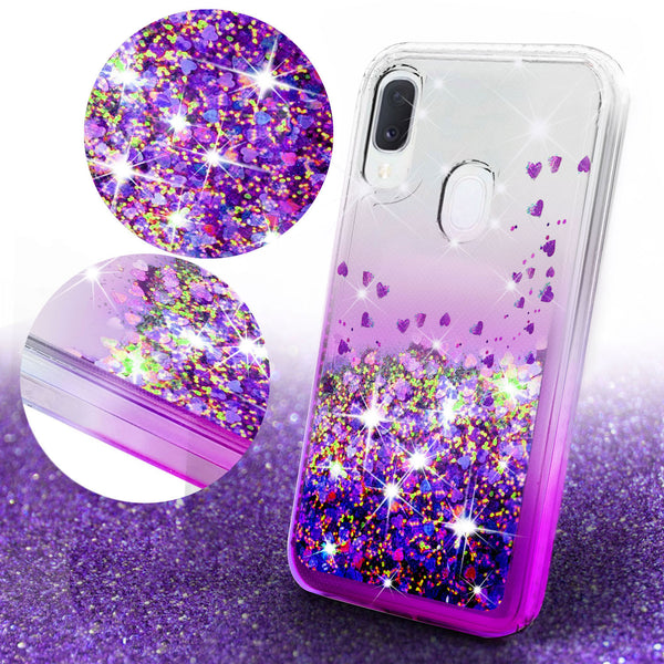 clear liquid phone case for alcatel 3v (2019) - purple - www.coverlabusa.com