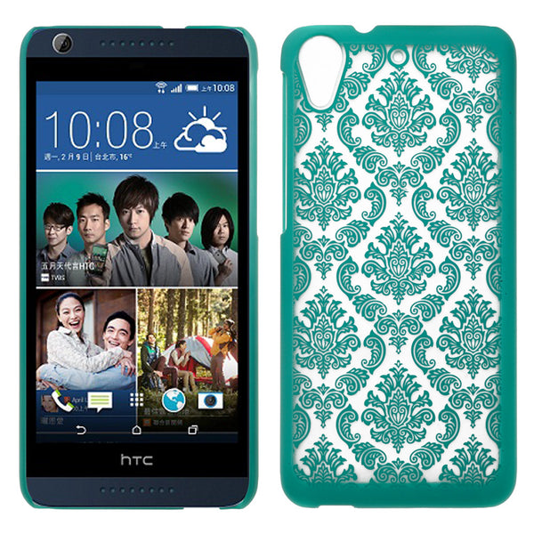  HTC Desire 626 Damask Case Cover - Teal - www.coverlabusa.com 