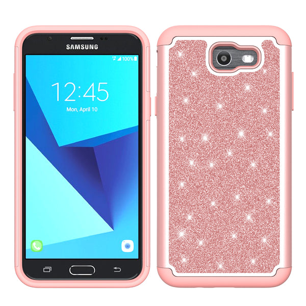 Samsung Galaxy J7 2017 Glitter Hybrid Case - Rose Gold - www.coverlabusa.com