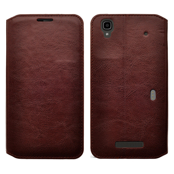 zte max leather wallet case - brown - www.coverlabusa.com
