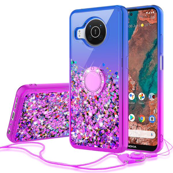glitter phone case for nokia x100 - blue/purple gradient - www.coverlabusa.com