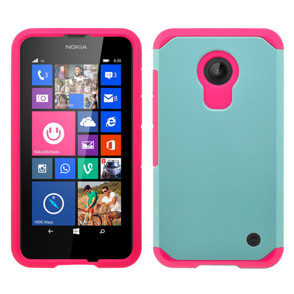 Nokia Lumia 635 Slim Hybrid Dual Layer Case - Teal/Hot Pink - www.coverlabusa.com