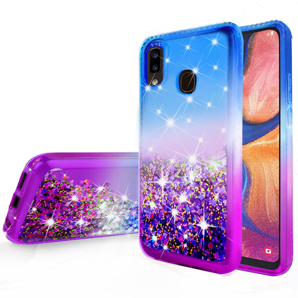 glitter phone case for alcatel 3v (2019) - blue/purple gradient - www.coverlabusa.com