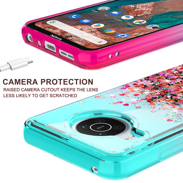 glitter phone case for nokia x100 - teal/pink gradient - www.coverlabusa.com