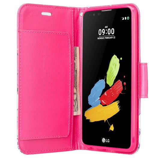 LG Stylo 2 Case, Stylo 2 V, Stylo 2 Plus Wallet Case - hot pink orchid - www.coverlabusa.com