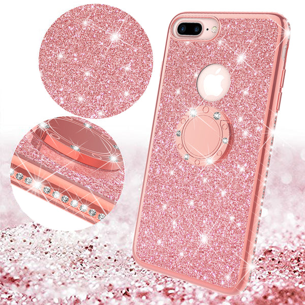 apple iphone 7 plus glitter bling fashion case - rose gold - www.coverlabusa.com
