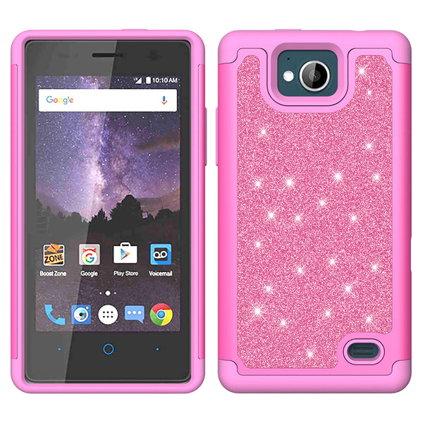 ZTE Majesty Pro Glitter Hybrid Case - Hot Pink - www.coverlabusa.com