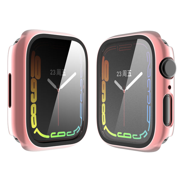 Apple Watch iWatch Series 7 Case With Tempered Glass Shockproof Full Cover - 45mm - Pink - www.coverlabusa.com