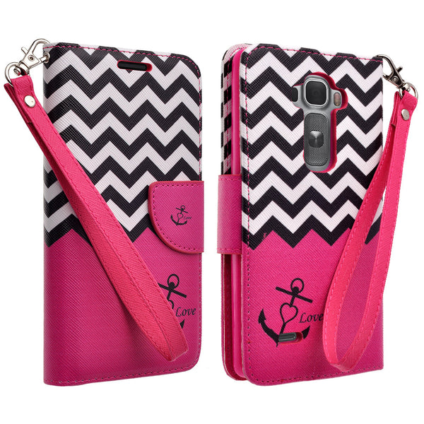 lg g flex 2 wallet case - hot pink anchor - www.coverlabusa.com
