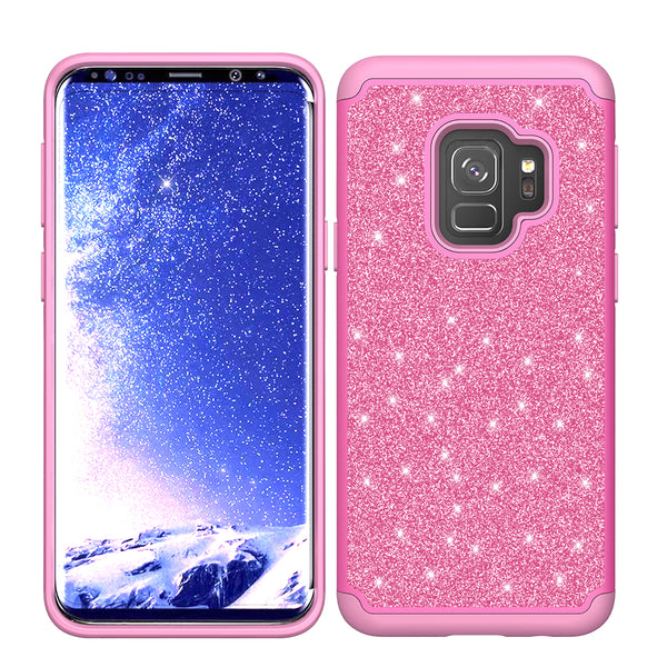 Samsung Galaxy S9 Glitter Hybrid Case - Hot Pink - www.coverlabusa.com