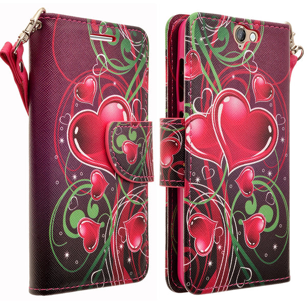 HTC One A9 leather wallet case - heart strings - www.coverlabusa.com
