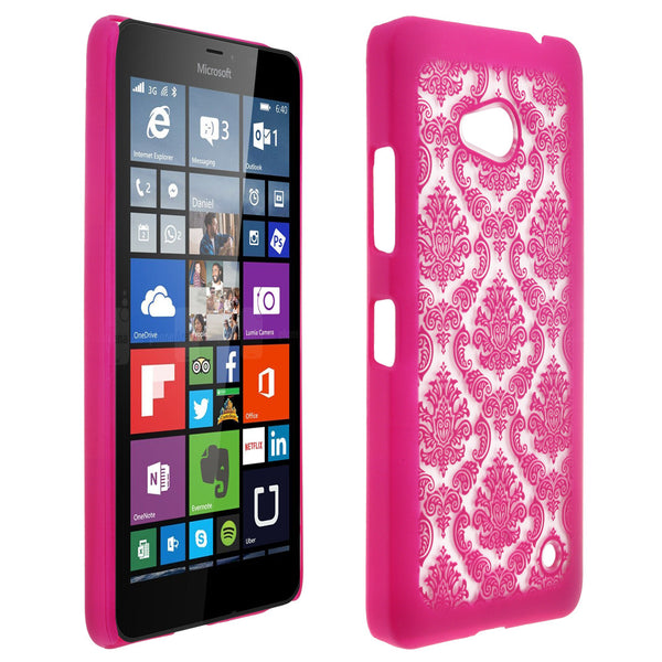 Microsoft Lumia 640 Damask-Hot Pink- www.coverlabusa.com