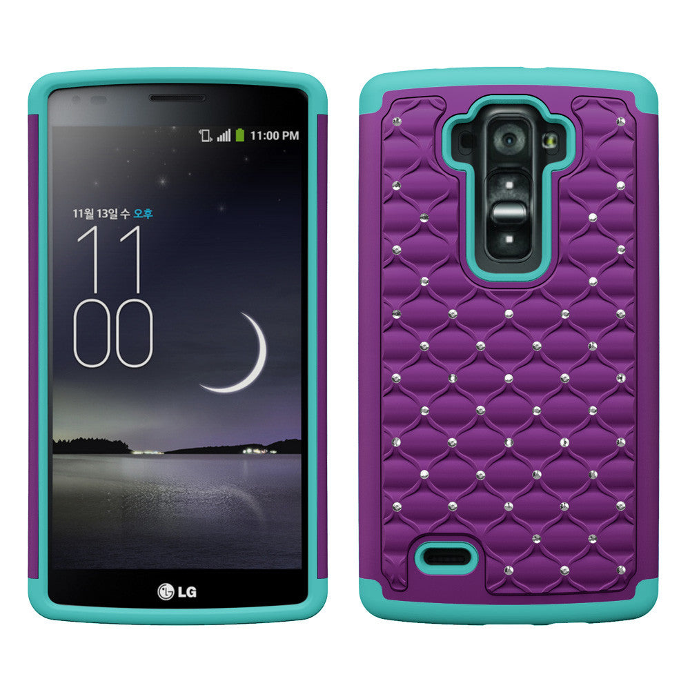LG G Flex 2 Rhinestone Case - Purple/Teal - www.coverlabusa.com