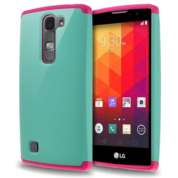 LG Volt2 Slim Hybrid Dual Layer Case - Teal/Hot Pink - www.coverlabusa.com