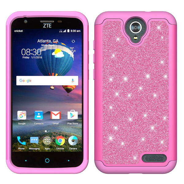 ZTE Grand X3 Glitter Hybrid Case - Hot Pink - www.coverlabusa.com