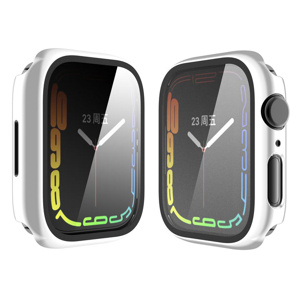 Apple Watch iWatch Series 7 Case With Tempered Glass Shockproof Full Cover - 41mm - Silver - www.coverlabusa.com