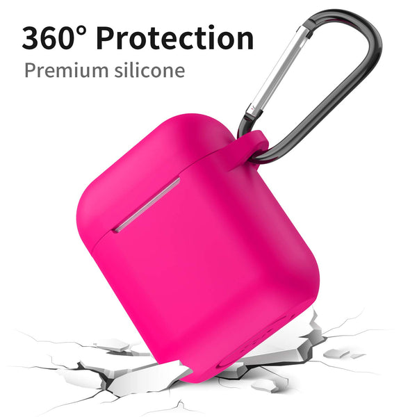 apple airpods charging case silicone cover - www.coverlabusa.com - hot pink