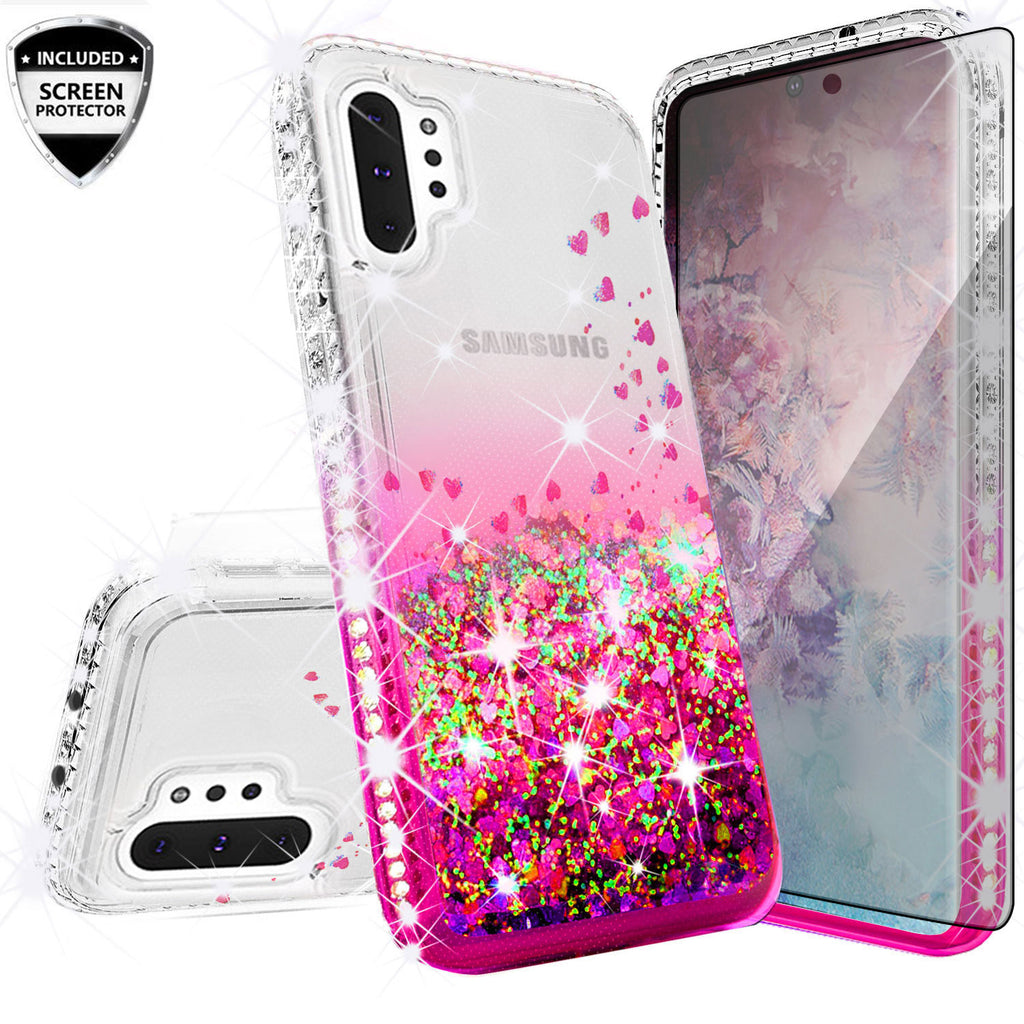 clear liquid phone case for samsung galaxy note 10 - hot pink - www.coverlabusa.com