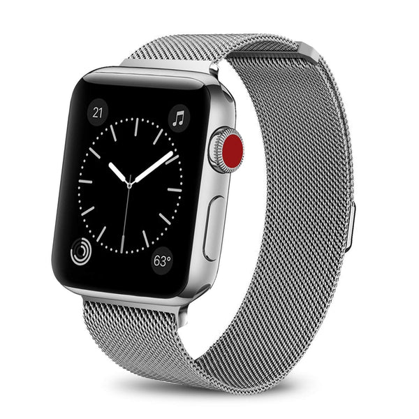 Stainless Steel Mesh Milanese Loop Compatible for Apple Watch Band with Case 42mm, Adjustable Magnetic Closure Replacement Wristband iWatch Band for Apple Watch Series 3 2 1 - Silver